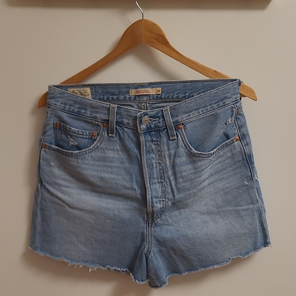 Levi's Ribcage High Rise Denim Shorts